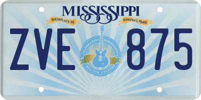 MS license plate ZVE875