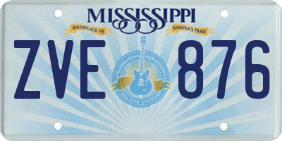 MS license plate ZVE876
