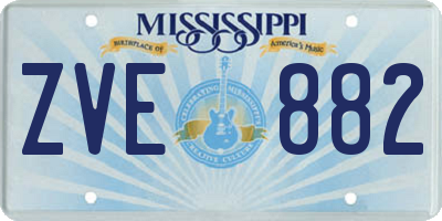 MS license plate ZVE882