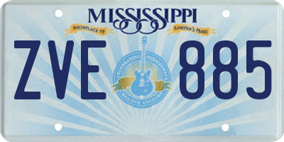 MS license plate ZVE885