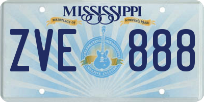 MS license plate ZVE888