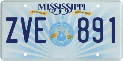 MS license plate ZVE891