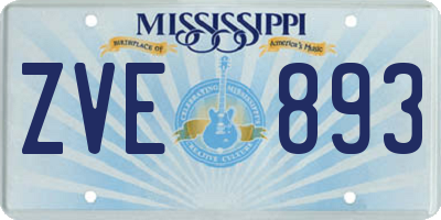 MS license plate ZVE893