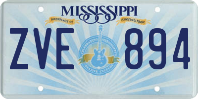 MS license plate ZVE894