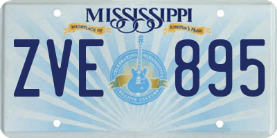 MS license plate ZVE895