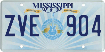 MS license plate ZVE904