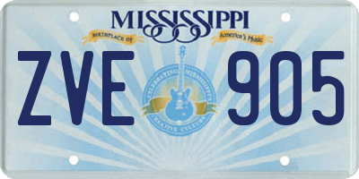 MS license plate ZVE905