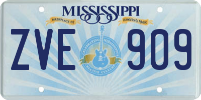 MS license plate ZVE909