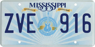 MS license plate ZVE916