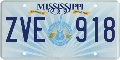MS license plate ZVE918