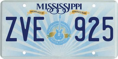 MS license plate ZVE925