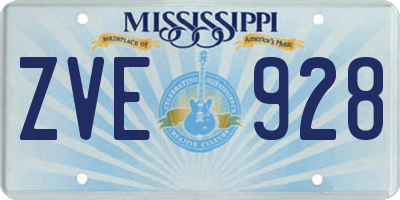 MS license plate ZVE928