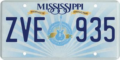 MS license plate ZVE935