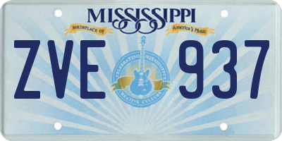 MS license plate ZVE937