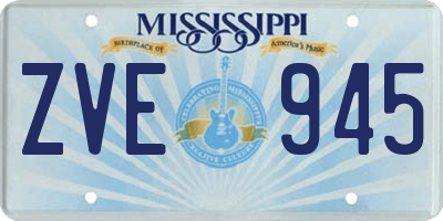 MS license plate ZVE945