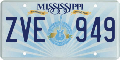 MS license plate ZVE949