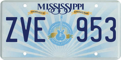 MS license plate ZVE953