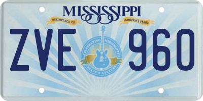 MS license plate ZVE960
