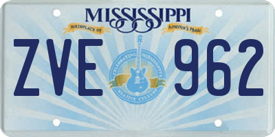 MS license plate ZVE962
