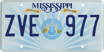 MS license plate ZVE977