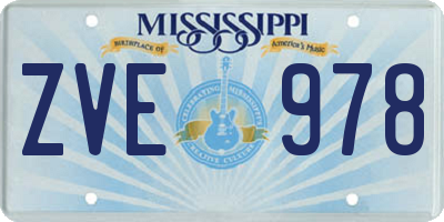 MS license plate ZVE978