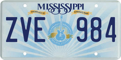MS license plate ZVE984