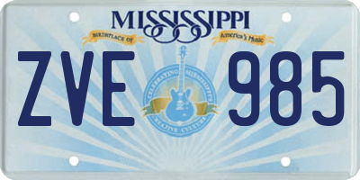 MS license plate ZVE985