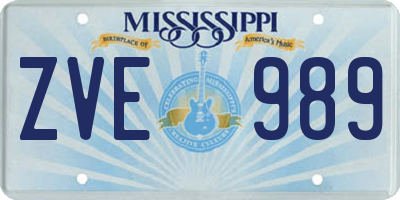 MS license plate ZVE989