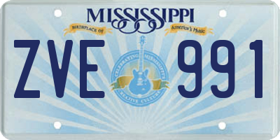MS license plate ZVE991