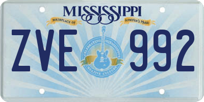 MS license plate ZVE992