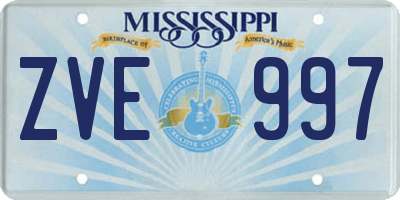 MS license plate ZVE997