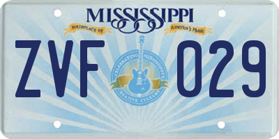 MS license plate ZVF029