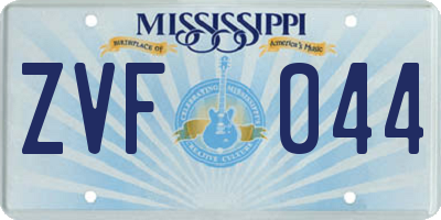 MS license plate ZVF044