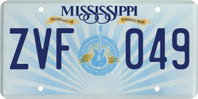 MS license plate ZVF049