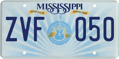 MS license plate ZVF050
