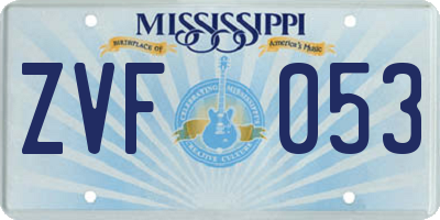 MS license plate ZVF053