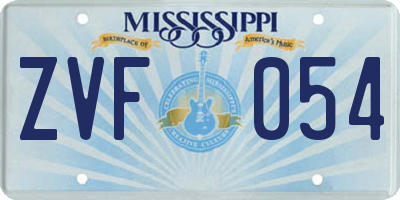 MS license plate ZVF054