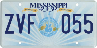 MS license plate ZVF055