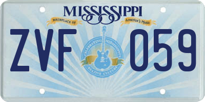 MS license plate ZVF059