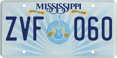 MS license plate ZVF060