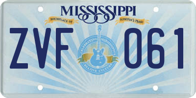 MS license plate ZVF061
