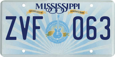 MS license plate ZVF063