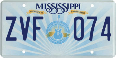 MS license plate ZVF074