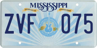 MS license plate ZVF075