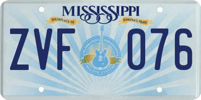 MS license plate ZVF076