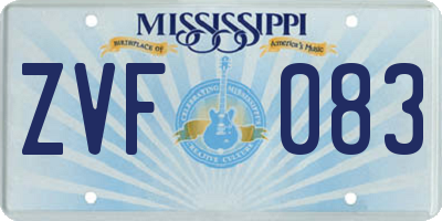 MS license plate ZVF083