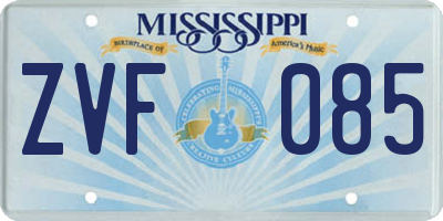 MS license plate ZVF085