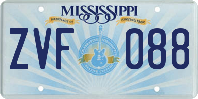 MS license plate ZVF088
