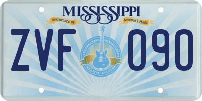 MS license plate ZVF090
