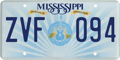 MS license plate ZVF094